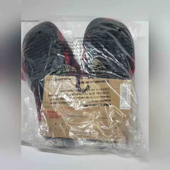 NEW Dearfoams Womens Size M 7 8 BEAR Fluffy Faux Sherpa Slippers - Picture 4 of 5